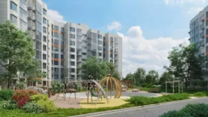 AVAnta вид на жилой комплекс озеленение и детская площадка