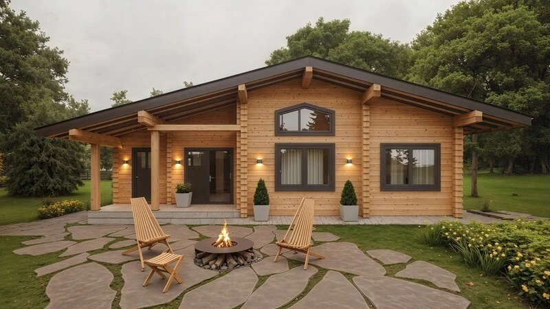 Одноэтажный дом из клееного бруса BEAM WOOD 85
